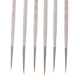 Maxbell 6Pcs Nylon Hair Round Brush Hook Line Pen Artist Paint Draw Painting Crafts