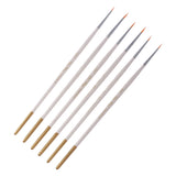 Maxbell 6Pcs Nylon Hair Round Brush Hook Line Pen Artist Paint Draw Painting Crafts