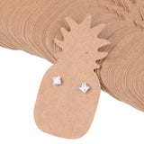 Maxbell 100 Pieces Kraft Paper Pineapple Earring Display Tags Cards Jewellery Holder