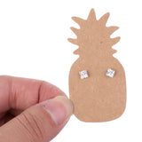 Maxbell 100 Pieces Kraft Paper Pineapple Earring Display Tags Cards Jewellery Holder