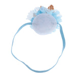 Maxbell Lovely Baby Girl Glitter 1 Crown Hair Band Flower Tulle Headband Blue