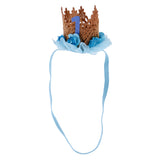 Maxbell Lovely Baby Girl Glitter 1 Crown Hair Band Flower Tulle Headband Blue