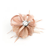 Maxbell Vintage Feather Fascinator 1920s Great Gatsby Hair Clips Bare Pink