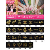 Maxbell 10xMetallic Gold Team Bride Tribe Temporary Tattoos Sticker Wedding Favor 1