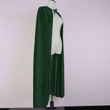 Maxbell Adult Velvet Hooded Cape Gothic Devil Cloak Medieval Witch Costume Green