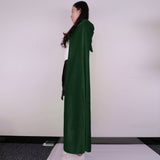 Maxbell Adult Velvet Hooded Cape Gothic Devil Cloak Medieval Witch Costume Green