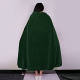 Maxbell Adult Velvet Hooded Cape Gothic Devil Cloak Medieval Witch Costume Green