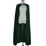 Maxbell Adult Velvet Hooded Cape Gothic Devil Cloak Medieval Witch Costume Green
