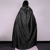 Maxbell Adult Hooded Cape Costume Gothic Devil Cloak Medieval Witch Dress Up Black