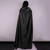 Maxbell Adult Hooded Cape Costume Gothic Devil Cloak Medieval Witch Dress Up Black