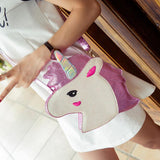 Maxbell Cute 3D Unicorn Pony Head Girls Handbag Clutch Party Message Bag Pink