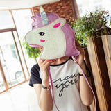 Maxbell Cute 3D Unicorn Pony Head Girls Handbag Clutch Party Message Bag Pink