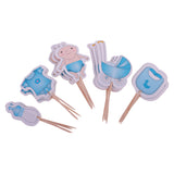 Maxbell 20 Pieces Baby Boy Cupcake Picks Cake Toppers Party Favors Decoration