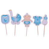 Maxbell 20 Pieces Baby Boy Cupcake Picks Cake Toppers Party Favors Decoration