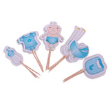 Maxbell 20 Pieces Baby Boy Cupcake Picks Cake Toppers Party Favors Decoration