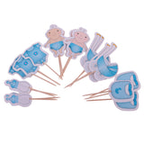 Maxbell 20 Pieces Baby Boy Cupcake Picks Cake Toppers Party Favors Decoration