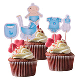 Maxbell 20 Pieces Baby Boy Cupcake Picks Cake Toppers Party Favors Decoration