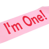 Maxbell Cute I am One Satin Sash Baby Boy Girl First Birthday Decoration Pink