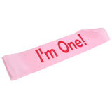 Maxbell Cute I am One Satin Sash Baby Boy Girl First Birthday Decoration Pink