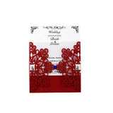 Maxbell Laser Cut Wedding Invitation Cards Hollow Flora Lace Card Envelope Red