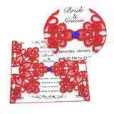 Maxbell Laser Cut Wedding Invitation Cards Hollow Flora Lace Card Envelope Red