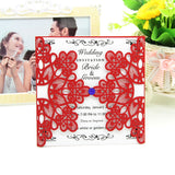 Maxbell Laser Cut Wedding Invitation Cards Hollow Flora Lace Card Envelope Red