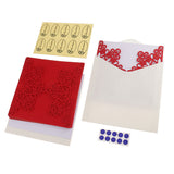 Maxbell Laser Cut Wedding Invitation Cards Hollow Flora Lace Card Envelope Red