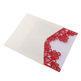 Maxbell Laser Cut Wedding Invitation Cards Hollow Flora Lace Card Envelope Red