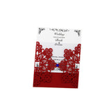 Maxbell Laser Cut Wedding Invitation Cards Hollow Flora Lace Card Envelope Red