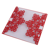 Maxbell Laser Cut Wedding Invitation Cards Hollow Flora Lace Card Envelope Red