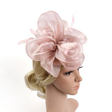 Maxbell Lady Flower Fascinator Hat 1920s Gatsby Bridal Headband Cocktail Party Pink