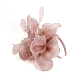 Maxbell Lady Flower Fascinator Hat 1920s Gatsby Bridal Headband Cocktail Party Pink