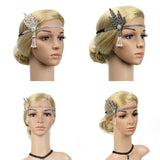 Maxbell Vintage Rhinestone Woman Headband 1920s Great Gatsby Headpieces Silver