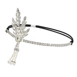 Maxbell Vintage Rhinestone Woman Headband 1920s Great Gatsby Headpieces Silver