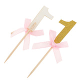 Maxbell 12 Glitter Number One Cake Cupcake Topper Pick Kid 1st Birthday Decor Gold