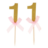 Maxbell 12 Glitter Number One Cake Cupcake Topper Pick Kid 1st Birthday Decor Gold
