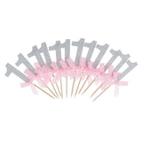 Maxbell 12 Glitter Number One Cake Cupcake Topper Pick Kid 1st Birthday Decor Silver