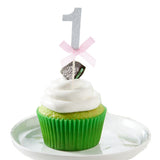Maxbell 12 Glitter Number One Cake Cupcake Topper Pick Kid 1st Birthday Decor Silver