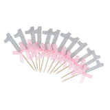 Maxbell 12 Glitter Number One Cake Cupcake Topper Pick Kid 1st Birthday Decor Silver
