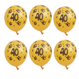 Maxbell 10/set 12in Gold Latex Balloons for Birthday Anniversary Party Number Age 40