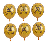 Maxbell 10/set 12in Gold Latex Balloons for Birthday Anniversary Party Number Age 50