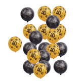 Maxbell 20/set Gold Black Latex Balloon for Birthday Anniversary Party Number Age 40
