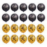 Maxbell 20/set Gold Black Latex Balloon for Birthday Anniversary Party Number Age 40