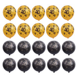 Maxbell 20/set Gold Black Latex Balloon for Birthday Anniversary Party Number Age 40