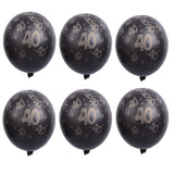Maxbell 20/set Gold Black Latex Balloon for Birthday Anniversary Party Number Age 40