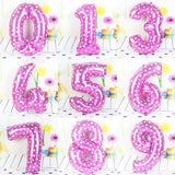 Maxbell All Numbers Heart Foil Balloons Birthday Anniversary Party Decor Number 3
