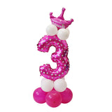 Maxbell All Numbers Crown Balloons Column Set Happy Birthday Arch Garland Number 3