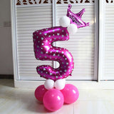 Maxbell All Numbers Crown Balloons Column Set Happy Birthday Arch Garland Number 5