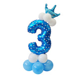 Maxbell All Numbers Crown Balloons Column Set Happy Birthday Party Decor Number 3