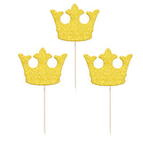 Maxbell 20 Pieces Glitter Crown Cake Topper Birthday Party Cake Decor gold